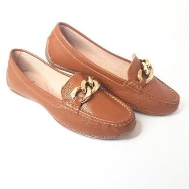 Imagem de Mocassim Dockside Feminino Couro Fivela Elegante Moderno-Feminino