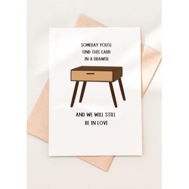 Imagem de TEEMI - Someday You'll Find This Card In A Drawer Card - Cartão de feliz aniversário cartão de felicitações engraçado marido feliz dia dos namorados
