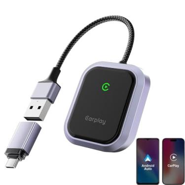 Imagem de YuYue Electronic Adaptador CarPlay sem fio, adaptador CarPlay sem fio para iPhone e Android, converte automaticamente com fio para sem fio, encaixe rápido e fácil para carros de 2015 e iPhone iOS 10+