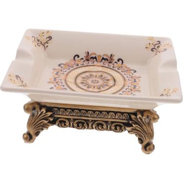 Imagem de Suporte para sabonete em barra, saboneteira de cerâmica vintage, mesa de vaidade vintage, resistente ao desgaste, saboneteira, banheira portátil, decoração retrô, esponjas de mão portáteis,