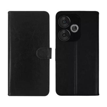 Imagem de Capa Carteira + Película De Vidro 3D Para Xiaomi Poco F6 - DB, Preto