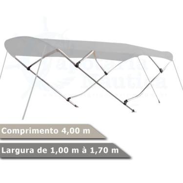 Imagem de Capota Toldo Nautico 4 Arcos 4m Comprimento Estrutura Reforçada P/ Lan