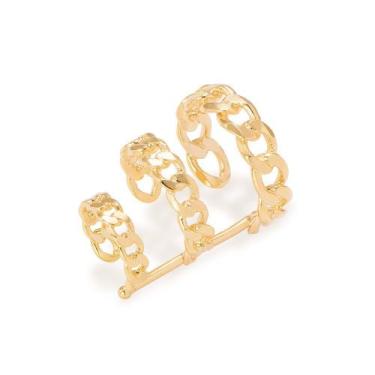 Imagem de Brinco banhado ouro 3x 24k 18k e 22k pressão femininos ear cuff corren