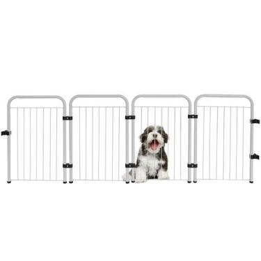 Imagem de Cercado Pet Dobrável Portátil 4 Modulos Segurança Branco - Utility