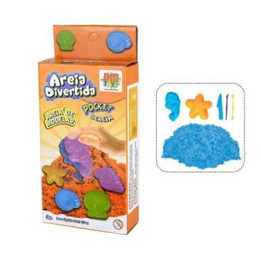 Imagem de Areia Mágica De Modelar Divertida Pocket Com Moldes Sereia - Dm Toys