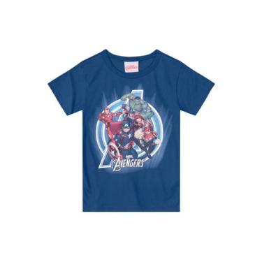 Imagem de Camiseta Marvel Avengers infantil menino Brandili, 6, Azul