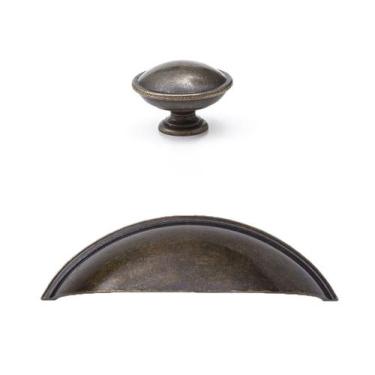 Imagem de Kit 20 Puxador Concha Puxador Botão Puxador Colonial Para Moveis - Tel