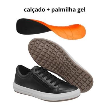 Imagem de Sapatênis Casual Couro Com Ziper Sola Macia Confortável - CFT Drop, Pr