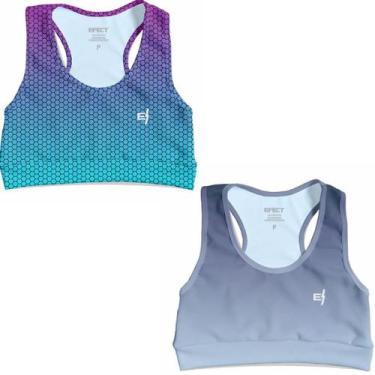 Imagem de Kit 2 Cropped Feminino Para Ginástica Top Treino Moda Fitness Confortá