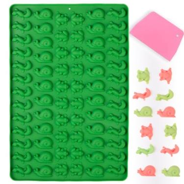 Imagem de Amyandone Mini molde de silicone animal – 70 cavidades moldes de chocolate com sapos, lagartos, caracóis para fazer gomas/decoração de bolo/fondant/biscoitos/lanche de frutas/artesanato de açúcar para