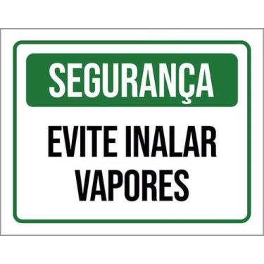Imagem de Kit 3 Placas Segurança Evite Inalar Vapores 36X46 - Sinalizo