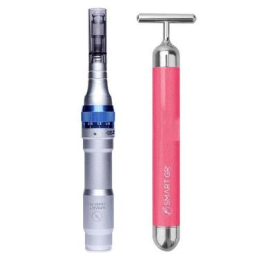 Imagem de Smart Derma Pen Caneta p/ Microagulhamento + Smart Vibra Rosa - Smart 