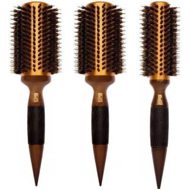 Imagem de Kit 3 escovas térmicas metálicas 80/80/55mm marco boni