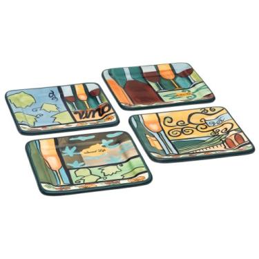 Imagem de Conjunto de quatro pratos quadrados de 15 cm Signature Sweet Life of Wine