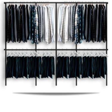 Imagem de Arara de parede - 3,10m Smart black - Casa Expressa