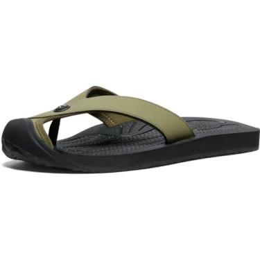 Imagem de KEEN Chinelo masculino híbrido Barbados com proteção para os dedos, Azeitona Martini/Preto, 42