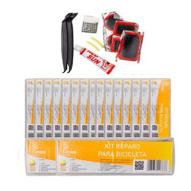 Imagem de 20 Kit Reparo Pneu Câmara Câmara Ar Bike Remendo Lixa Cola - Rod