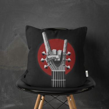 Imagem de Almofada Guitarra Heavy Metal 45x45 c enchimento Música - IMPÉRIO MODA