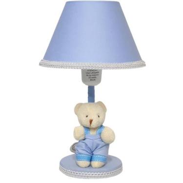 Imagem de Abajur Infantil Cabeceira Quarto Bebê Criança - Azul - Erich Baby