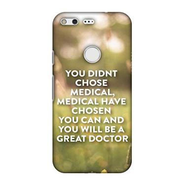 Imagem de AMZER Capa traseira rígida estampada feita à mão com design slim fit para Google Pixel - citação médica 2 cores HD, capa protetora fina