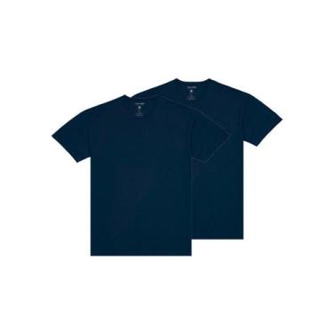 Imagem de Kit com 2 Camisetas Masculina Malwee 1000004423, Azul marinho, GG