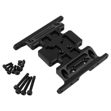 Imagem de Pothyes CNC Aluminum Center Frame Brace Transmission Skid Plate Gearbox Mount for AXIAL SCX10 1/10 RC Rock Crawler Metal Chassis Rail Upgrade Parts (Black)