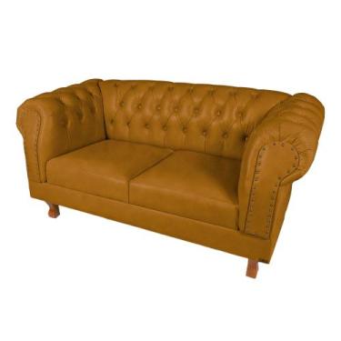 Imagem de Sofá Namoradeira 2 Lugares Chesterfield Duque Capitonê - Suede Preto /