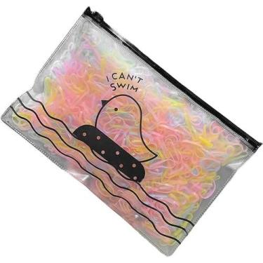 Imagem de Bolsa com 2000 elastico colorido para cabelo - bazar criativo