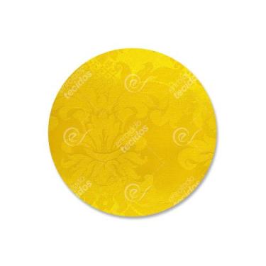 Imagem de Capa para Sousplat em Tecido Jacquard Amarelo Ouro Medalhão Tradiciona