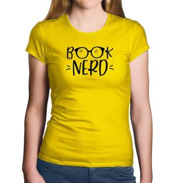 Imagem de Baby Look Algodão Book Nerd - Foca na Moda, Amarelo, P