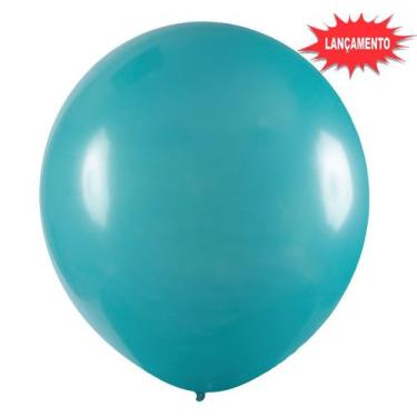 Imagem de Balão de Festa Redondo Profissional Látex Liso 24'' 60cm - Azul Turque