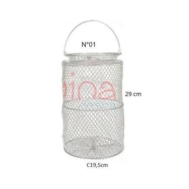 Imagem de Samburá viveiro de arame com tampa malha 0,5 - BellaPesca, N°01/ 29cm