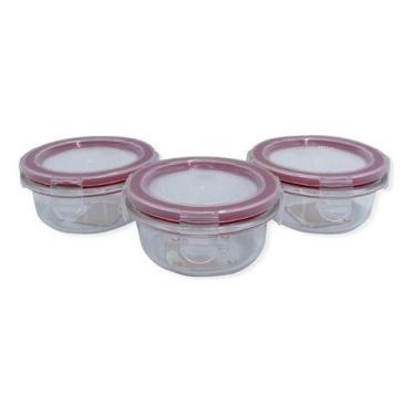 Imagem de Conjunto 3 Potes De Vidro Hermético Redondo Premium - Kadê