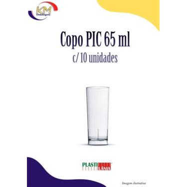 Imagem de Copo PIC 65 ml c/10 unid. - Plastilânia - bebidas, sucos, sobremesas (