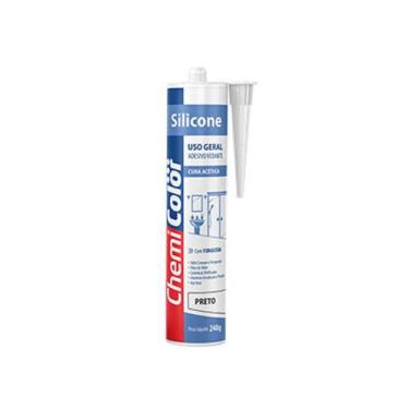 Imagem de Cola silicone acetico tubo 240gr preto chemicolor - CHEMI COLOR