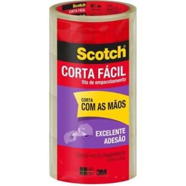 Imagem de Fita para Empacotamento SCOTCH Corta Fácil 45MMX40M TR Pacote com 04 -