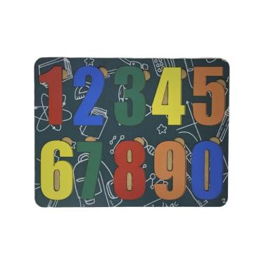 Imagem de Brinquedo Infantil Educativo Quebra Cabeça Numeros Madeira Mdf - ATACA