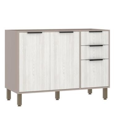 Imagem de Balcão de Pia sem Tampo 120 cm 2 Portas e 3 Gavetas Stylo Luciane Móve