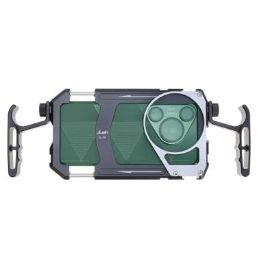 Imagem de FocusFoto Gaiola universal para telefone com adaptador de filtro de 67 mm, kit de equipamento de vídeo para smartphone de alumínio com alças duplas, capa estabilizadora de vlogging para filmagem