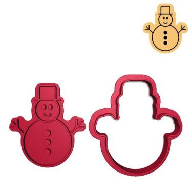 Imagem de Cortador Marcador Boneco Neve Cartola Natal - DOCE IMPRESSO, 3,5cm