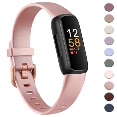 Imagem de AK Pulseira compatível com Fitbit Inspire 3 para mulheres e homens, pulseiras esportivas de substituição ajustáveis para Fitbit Inspire 3 Fitness Tracker (ouro rosa)