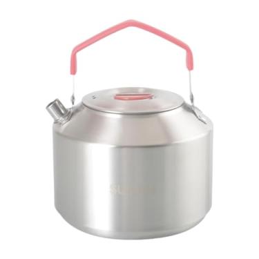 Imagem de Aymzbd Chaleira de acampamento Chaleira de água Cafeteira Bule de chá Bule de água para ferver água no fogo, Vermelho E 1.5l