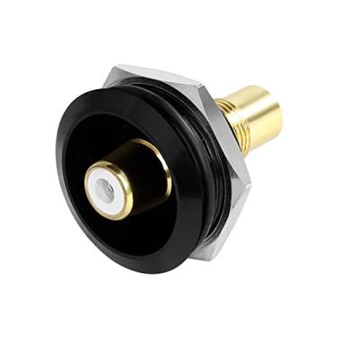 Imagem de QIANRENON Adaptador fixo rosqueado RCA banhado a ouro, conector AV de montagem em painel fêmea para fêmea, para TV, subwoofer, alto-falante, amplificador, fono, S/PDIF (branco)