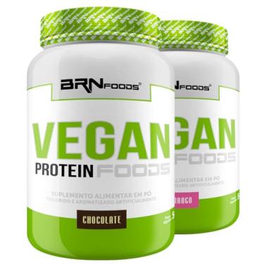 Imagem de Kit 2x Vegan Protein Chocolate e Morango 900g - BRN Foods