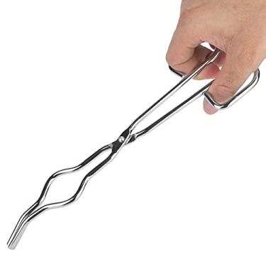 Imagem de Fórceps de Cadinho, Alicate de Suporte de Copo de Aço Inoxidável Com Rebite de Classe de Aeronaves, Antiderrapante, Portátil para Uso Em Laboratório (250mm)