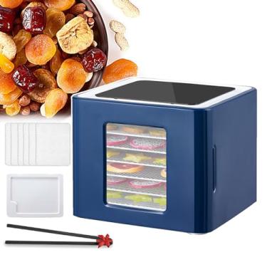 Imagem de KKSOUFX Secador De Frutas E Vegetais, 6 Bandejas EmpilháVeis De AçO InoxidáVe,Com Controle De Temperatura,Ventilador Duplo Secagem De 360°, Temporizador Até 48 Horas