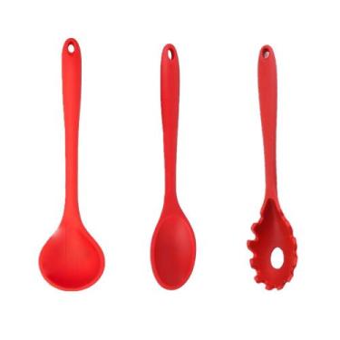 Imagem de Kit Cozinha Silicone 3 Peças Vermelho - Mundiart