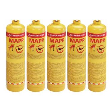 Imagem de Kit 5 Gás Mapp Pro R35539 Rothenberger Para Maçarico 400g