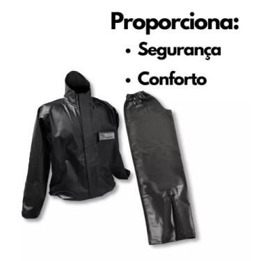 Imagem de Capa de Chuva Motoboy Motociclista Calça e Jaqueta - FDIAS, Preto, G