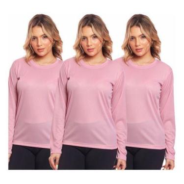 Imagem de Kit 3 Camisas Feminina Camiseta Térmica Proteção Solar Uv - MC Digital